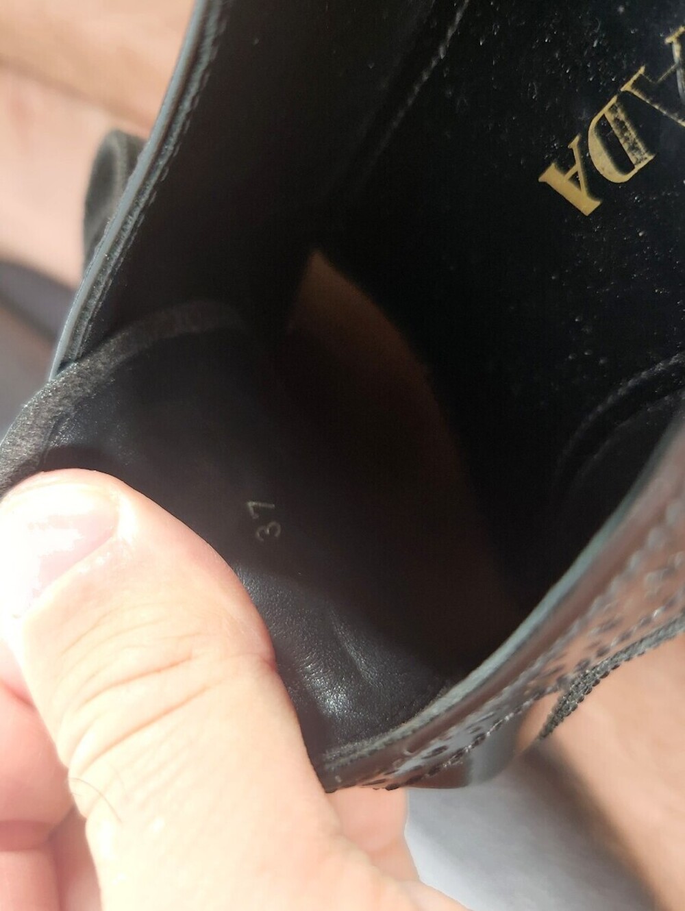 Prada Black Platform Brogues Size 6.5 - Picture 6 of 8